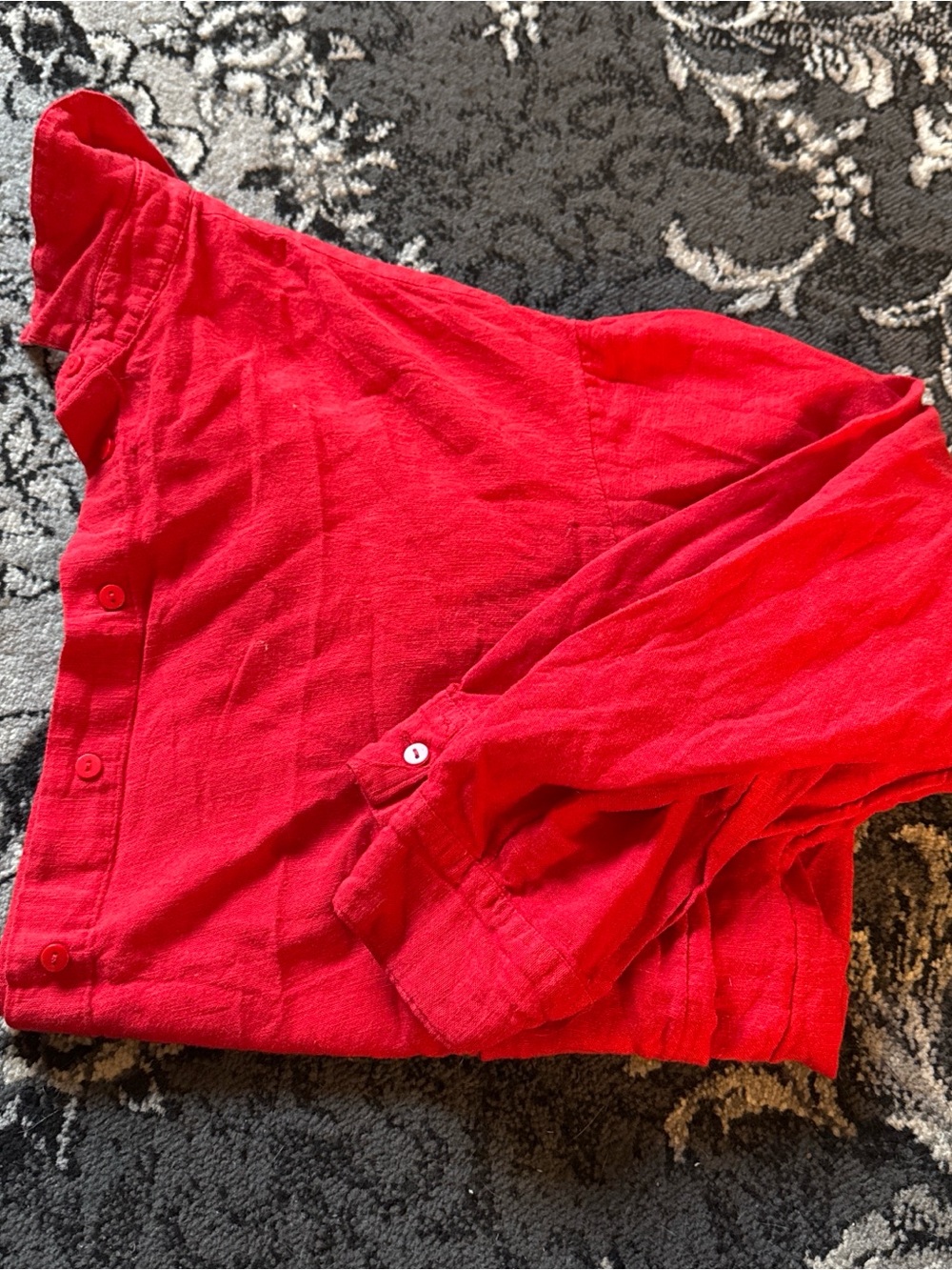 stradivarius Vibrant Red Button-Up Blouse